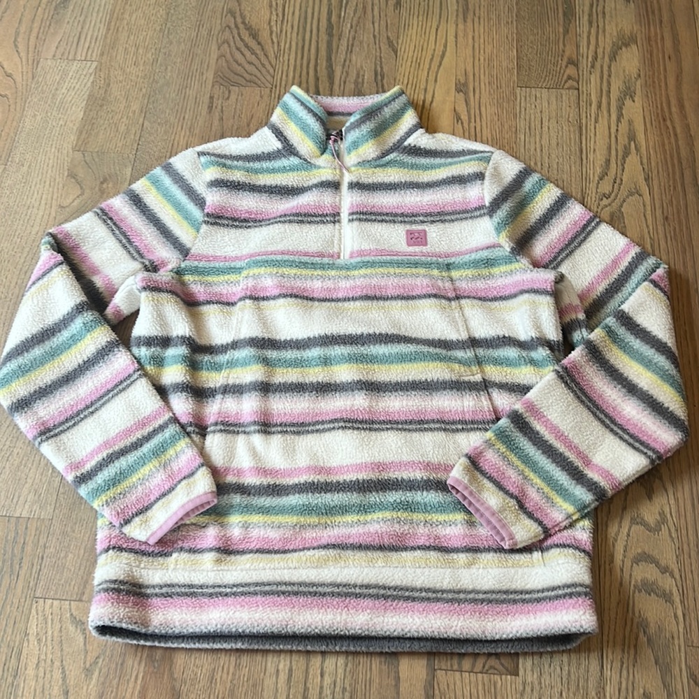 Fuzzy striped Billabong sweatshirt